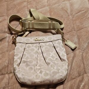 Coach Beige And Pink Crossbody Bag